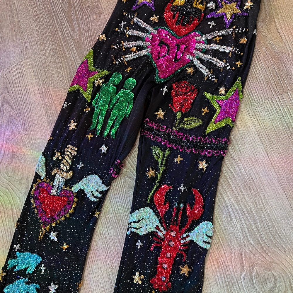 Discount universe super rare astrology had sequin pants size large - Picture 2 of 7
